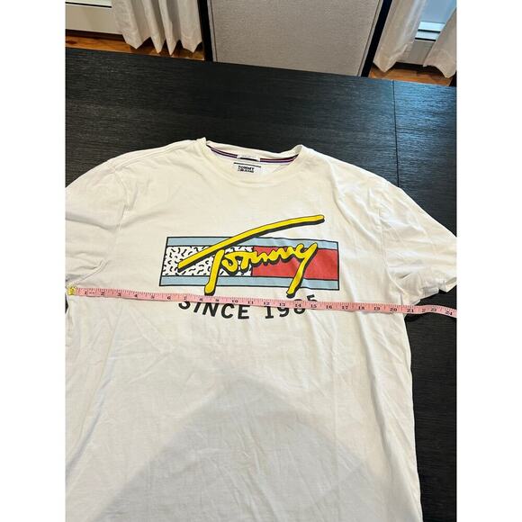Tommy Hilfiger Neon Script T Shirt Classic White Large - Picture 7 of 10